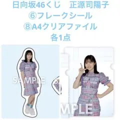 日向坂46くじ　正源司陽子　⑥フレークシール ⑧A4クリアファイル