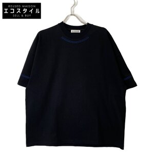 JIL SANDER ジルサンダー ブラック OVERSIZED SEAM DETAIL TEE ブラック S トップス コットン メンズ 中古