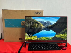 【美品】動作確認済み　NEC LAVIE　PC-DA370HAR　赤色　デスクトップパソコン　Webカメラ デスクトップPC　パソコン　NEC 2017年