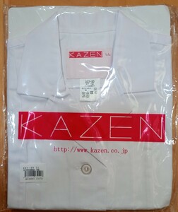 新品未開封品　KAZEN 女子衿付調理衣 半袖 白 LL 337-30 LLサイズ