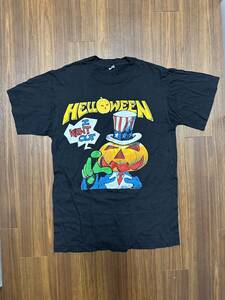 【ヴィンテージ】Ｔシャツ HELLOWEEN ハロウィン pumpkin fly free 88/89 黒 サイズM ※80’ｓ