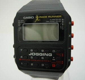 1000円スタート 腕時計 CASIO カシオ PACE RUNNER ペースランナー 183 J-100 クォーツ QZ ランニング/計算機能付 ビンテージ 5 K10027
