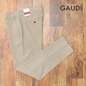 24AW/GAUDI/34インチ/美脚チノパンツ ストレッチ快適 ガーメントダイ 無地 ベーシック 万能 新品/カーキベージュ/ja354/