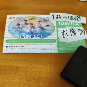 在庫9枚　1枚の価格 夏利用可　送料63から 最新 東京サマーランド　株主優待券　フリーパス　1dayパス　株主ご招待券　 byムスカリ