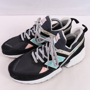 574 ニューバランス 26.0cm/new balance 黒 ブラック エメラルド ピンク 灰 グレー 中古 古着 メンズ スニーカー yy4428