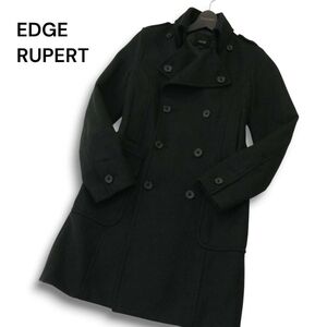 美品★ EDGE RUPERT ルパート 秋冬★ メルトン ウール 返し衿 トレンチ コート Sz.2　メンズ グレー　A4T13096_C#N