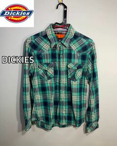 ■DICKIES ディッキーズ■チェックウエスタン長袖シャツ:L☆BH-860