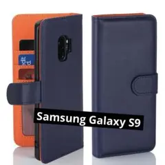 Samsung Galaxy S9 手帳型 ケース カード収納 ブルー