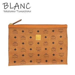 MCM クラッチバック レザー ハンドバッグ コニャック MY26AVI79CO001 エムシーエム 横浜BLANC