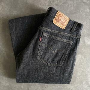 毛羽 色残り 90s ビンテージ Levis リーバイス 501 先染め ブラック デニム パンツ USA製 W31 L32 黒 90年代 アメリカ製 ジーンズ Gパン