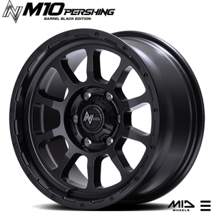 送料無料 マルカサービス M10 PERSHING BARREL BLACK EDITION 5.5J-16 +20 5H-139.7 (16インチ) 5H139.7 5.5J+20【2本セット 新品】