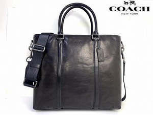 極美品★送料無料★ COACH コーチ メンズ メトロポリタン レザー 2WAY トート バッグ ショルダーバッグ ビジネス トート ブラック