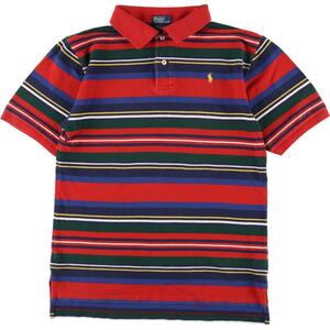 古着 ラルフローレン Ralph Lauren POLO by Ralph Lauren 半袖 ボーダー ポロシャツ レディースXL /eaa299145 【SS2309】