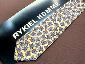 ♪5514C♪良品【花 植物 柄】リキエル【RYKIEL】ネクタイ