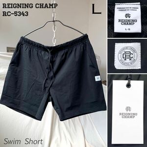 新品 カナダ製 REIGNING CHAMP レイニングチャンプ スイムショーツ 6 メンズ L ショーツ RC-5343 黒 ブラック スイムウェア メンズ 水着