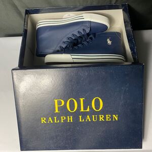 【新品・未使用品】POLO RALPH LAUREN SLATER MID ポロ ラルフローレン ジュニア スニーカー ミドルカット ネイビー クリーム 23.5cm