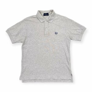 FRED PERRY フレッドペリー ロゴ刺繍 鹿の子 コットン 半袖 ポロシャツ M /霜降りグレー/メンズ/ヒットユニオン/日本製