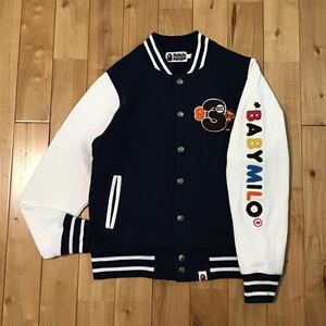 BAPE マイロ スウェット スタジャン Sサイズ a bathing ape milo sweat varsity jacket エイプ ベイプ アベイシングエイプ NIGO w6