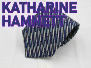 【キャサリンハムネット】 AA 755 キャサリンハムネット KATHARINE HAMNETT ネクタイ 紺色系 ストライプ ジャガード