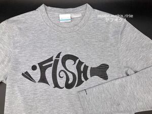 YZ797)中古 Columbia FISH 長袖 Tシャツ XSサイズ グレー 現状品/ロンT コロンビア OMNI-WICK カットソー メンズ 霜降り