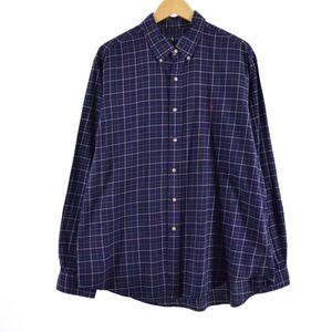 古着 ラルフローレン Ralph Lauren RALPH LAUREN 長袖 ボタンダウンチェックシャツ メンズL /eaa319259 【SS2406】