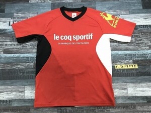 Le coq sportif ルコック メンズ ロゴプリント メッシュ 半袖Tシャツ S 赤黒白