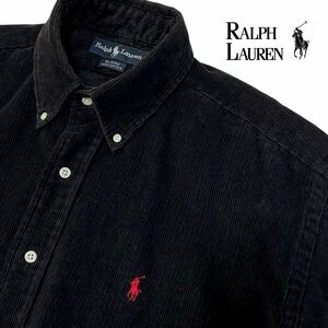 ラルフローレン RALPH LAUREN 90s ボタンダウン コーデュロイ 長袖シャツ ブレイク L ブラック BLAKE ヘビーウエイト シャツ