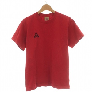 ナイキエーシージー NIKE ACG Small Logo Casual Short Sleeve Large Red Tシャツ カットソー 半袖 M 赤 レッド BQ7343-657