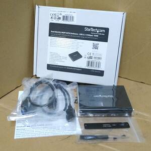 送料無料 未使用 StarTech M.2 SATA NGFF SSD対応 デュアルスロットアダプタケース USB3.1/3.0/2.0 RAID対応 SM22BU31C3R 必ず内容確認