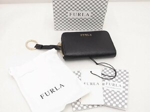 【FURLA】フルラ ラウンド ファスナー コインケース キーケース ミニ 財布 黒