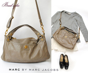 MARC BY MARC JACOBS■2way斜めがけレザーショルダーバッグ BAG　マークジェイコブス　グレー　ななめがけ