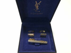 YVES SAINT LAURENT （イブサンローラン） デザイン タイピン&カフス ケース付属