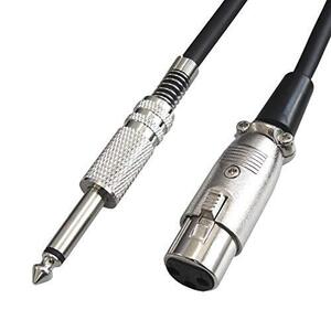 6.3mm モノラル標準プラグ(オス)-XLR/キャノンプラグ(メス)ケーブル 10M マイクケーブル 10M XLRケーブル 10M C-08