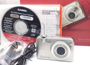 【K825】 CASIO EXILIM EX-Z1200 SR シルバー コンパクトデジタルカメラ EXILIM OPTICAL 3× バッテリー 箱付 通電動作確認済み