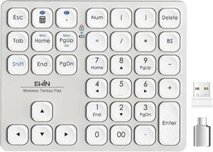 テンキー キーボード Bluetooth5.2 +2.4G接続 ワイヤレス 日本語対応 iOS iPadOS Mac Windows Androidに対応 ライトグレー