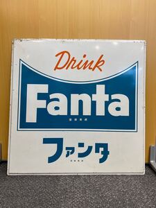 【90cm×90cm】▼Fanta/ファンタ ブリキ看板 広告看板 メタルプレート 中古品▼管理番号1