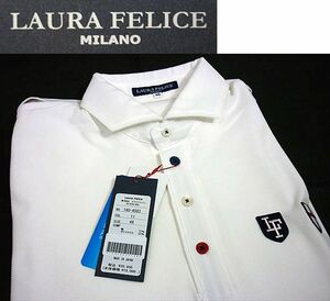 春夏半袖20900円■48L■LAURAラウラ ★鹿の子ポロシャツwht