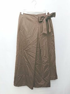 ◇ Demi-Luxe BEAMS デミルクス ビームス 膝下丈 ラップ巻き スカート サイズ36 ブラウン レディース P