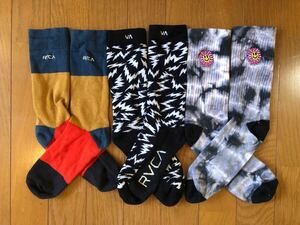 3足セット RVCA ルーカ サンタクルーズ santa cruz stance 靴下 ソックス vans billabong