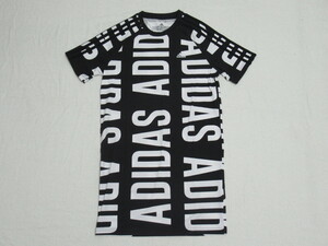 adidas W BLUV Tシャツ ワンピース AOP 黒 ブラック S アディダス エッセンシャル オーバーサイズ ドレス HC9267