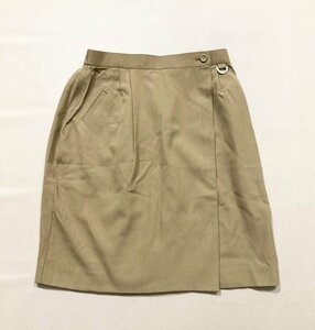 ★Vintage Christian Dior SPORTS クリスチャンディオールスポーツ ラップ スカート L ウール カーキ Dカン ゴルフウェア 0.35kg★