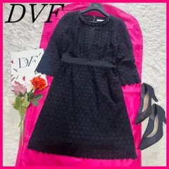 【美品】DIANEvonFURSTENBERG 総レースワンピース ブラック 4