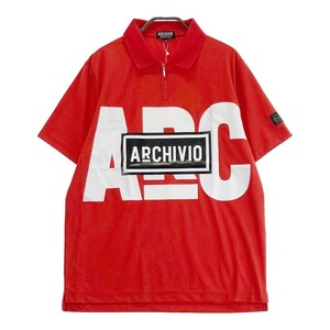 【新品】ARCHIVIO アルチビオ A269407 2022年モデル ハーフジップ 半袖ポロシャツ レッド系 46 [240101152275] ゴルフウェア メンズ