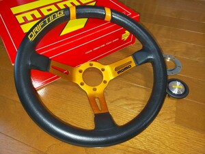 正規品 MOMO モモ DRIFTING ディープ 33Φ 33パイ ドリフティング ステアリング ハンドル オレンジ ゴールド