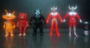 1980年代 ？ 食玩 ミニソフビ 怪獣 カネゴン ガラモン メフィラス星人 ウルトラの父 ウルトラマンタロウ 5体セット 検索 ポピー 