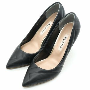 ダイアナ パンプス ポインテッドトゥ ハイヒール フォーマル 日本製 ブランド シューズ 靴 レディース 22.5cmサイズ ブラック DIANA
