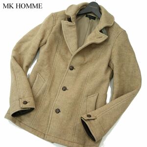 MK HOMME ミッシェルクラン オム 秋冬 ウール★ シングル Pコート Sz.46　メンズ　A3T14535_C#N