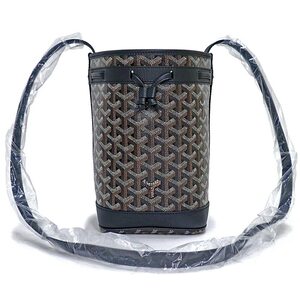 （新品・未使用品）ゴヤール GOYARD プティ フロ PM バケット ショルダーバッグ キャンバス カーフスキン レザー ブラック 黒 PEFLOTPMLTY