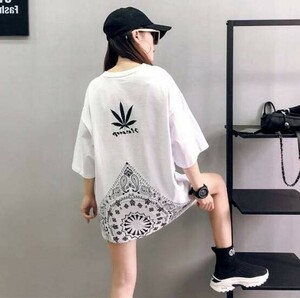 レディース プリントtシャツ 可愛い おしゃれ 白 ゆったり ダンス インナー 半袖