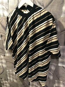 ANEI アーネイ H/S CREW D.STRIPED Tシャツ ボーダー AN0221_S1008 サイズ3 ブラック　FK